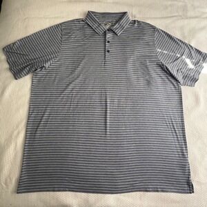 Callaway Opti-Dri Men's 3XLT‎ Short Sleeve Striped Golf Polo Shirt Blue Gray
